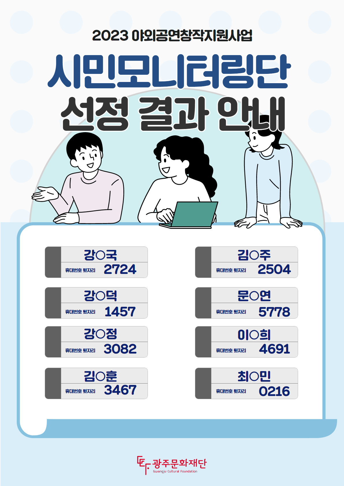 2023 야외공연창작지원사업 시민모니터링단 선정 결과 공고.png