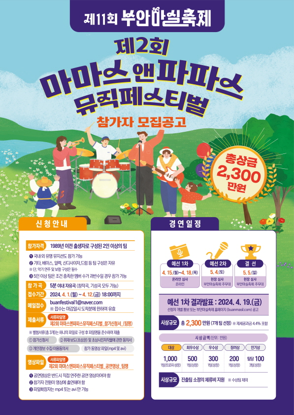 붙임1. 제2회 마마스앤파파스 뮤직페스티벌 포스터[용량조절].jpg